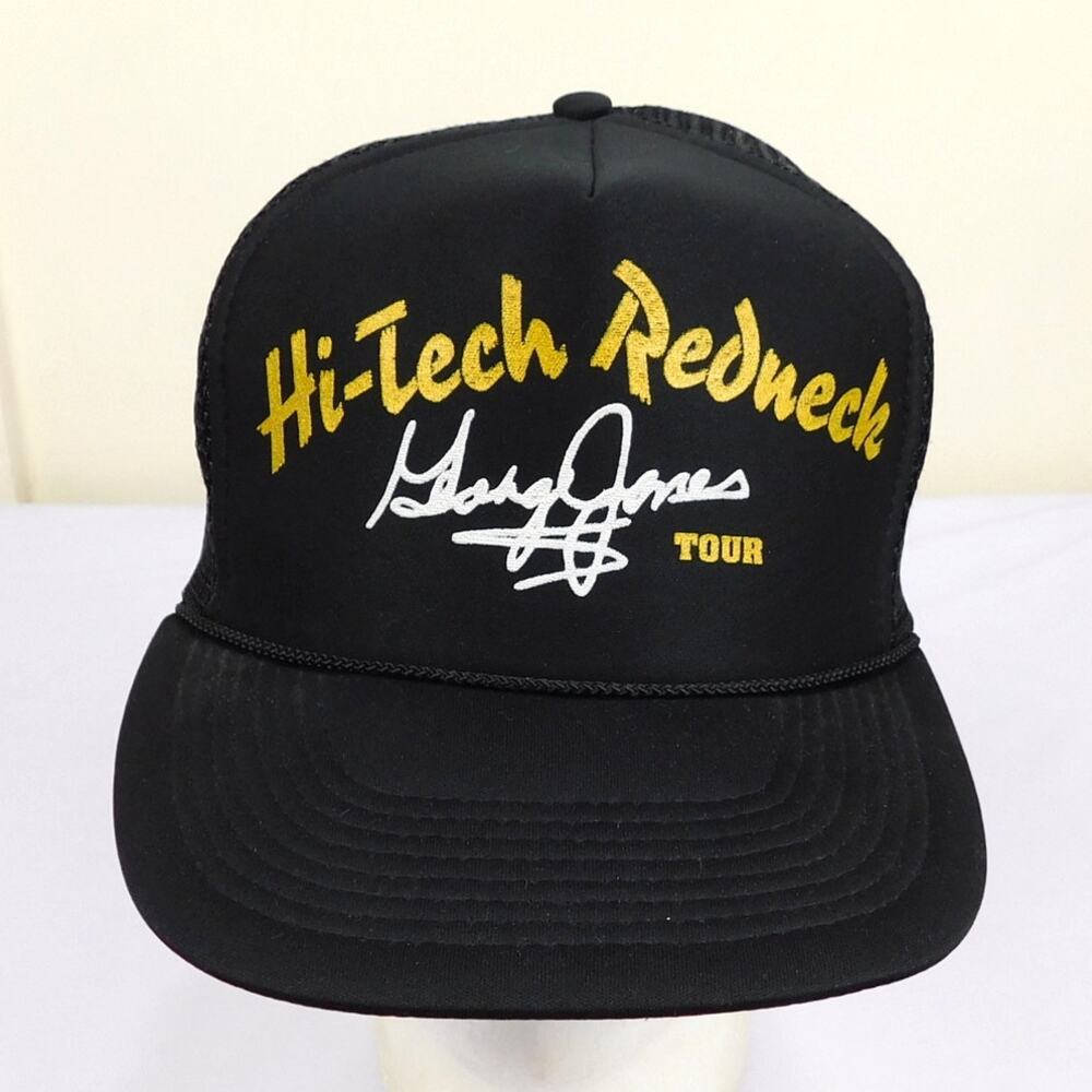 Vintage George Jones Hi Tech Redneck Tour Trucker Hat 90s Adjustable Mesh Back